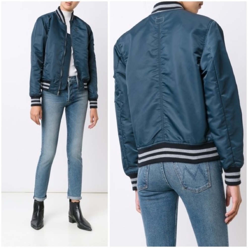 'Mother' Blue Varsity Bomber Jacket (XS)
